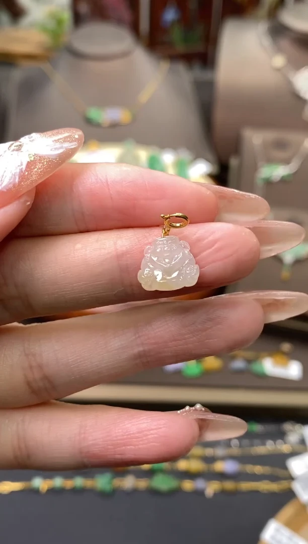 【闪购商品】翡翠颈饰18K金镶嵌净货11011