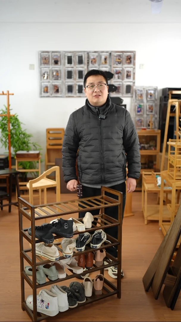 竹五层黑色鞋架1