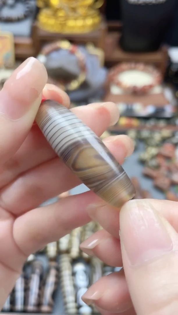 未镶嵌珠珠玛瑙/玉髓半****海天然缠丝单珠-半山