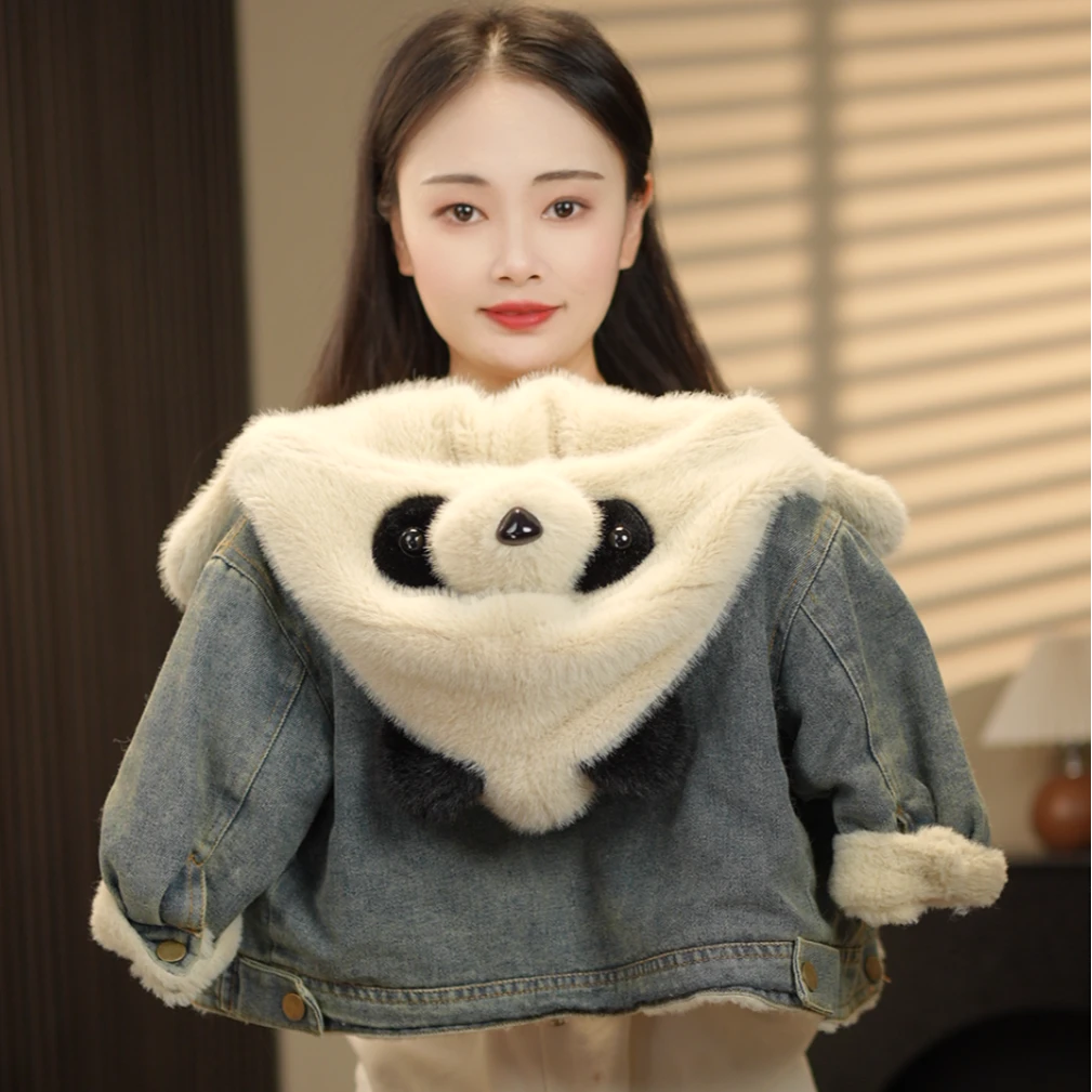 现货【熊猫牛仔】2024冬季加厚牛仔洋气儿童百搭男女童棉服28935