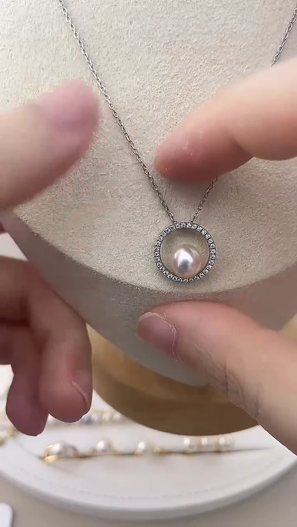 吊坠(赠链)银S925镶嵌海水珍珠7-7.5吊坠