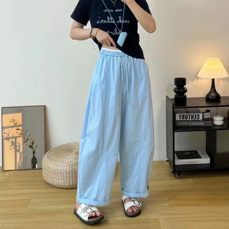 159纯色百搭女士夏季休闲裤