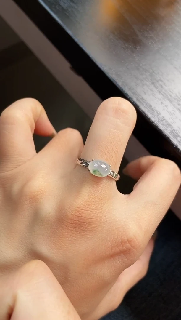 银S925镶嵌戒指翡翠12