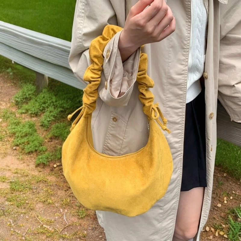 御姐包包淑女包包手提单肩斜跨包大容量有拉链简约大容量褶皱包