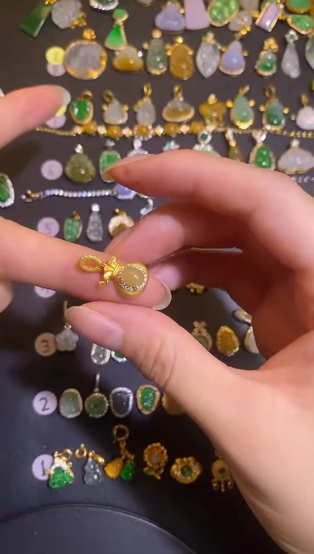 吊坠(不含链)银S925镶嵌翡翠1