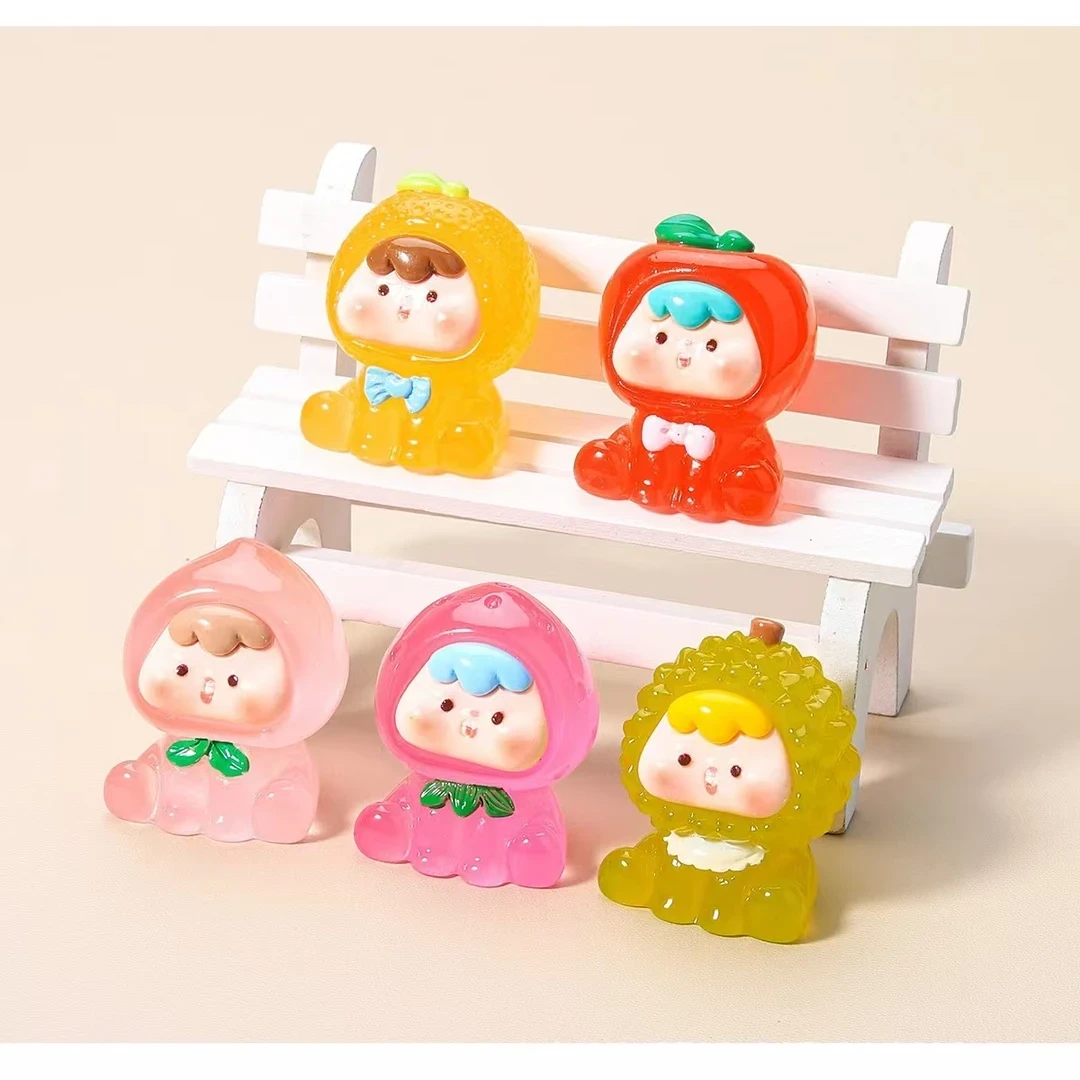 中果2.6cm水果崽崽二代夜光实色摆件DIY潮玩摆件