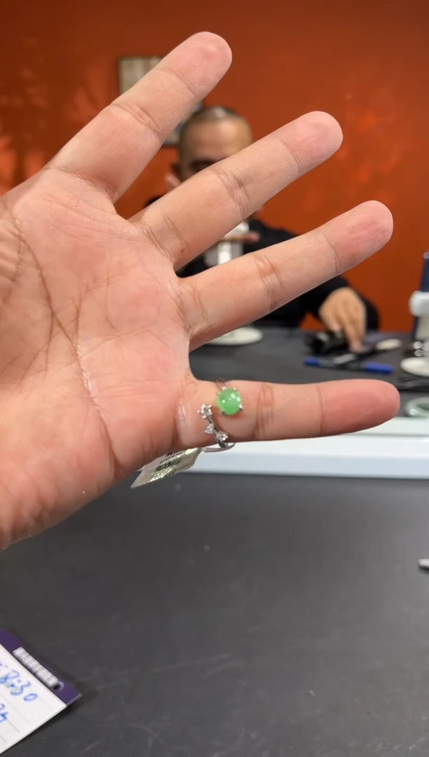 银S925镶嵌挂件翡翠003884R