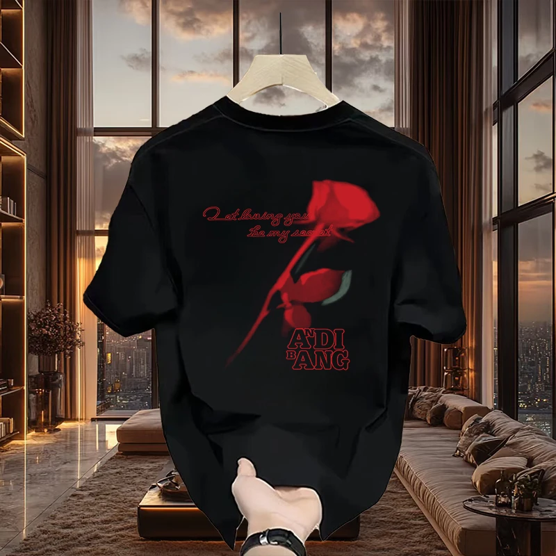 潮牌男女同款印花短袖T恤夏季新款韩版时尚男生百搭圆领半袖上衣