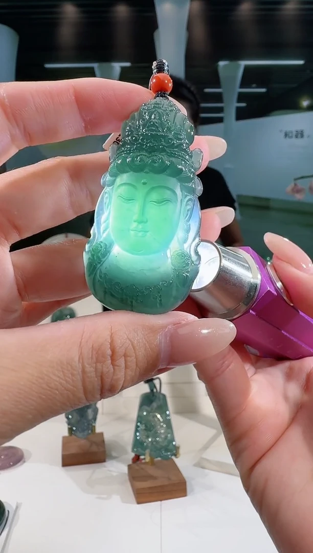 翡翠未镶嵌吊坠(不含链)观音首多样性发一