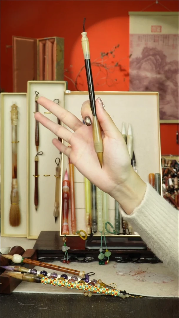 118号闪孤品高货毛笔链接 清水试笔 蘸墨不退