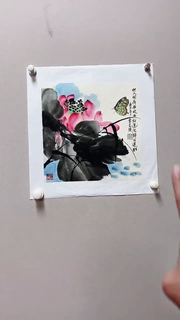 国画李克瑛-花鸟-1平尺-手绘-纸本-国画