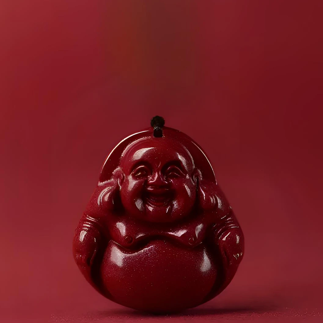 老矿紫砂吊坠笑佛男女款挂件 含辰砂工艺品