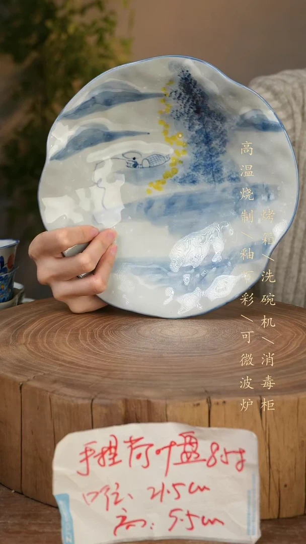 碗瓷景德镇手工手绘高温瓷釉下彩