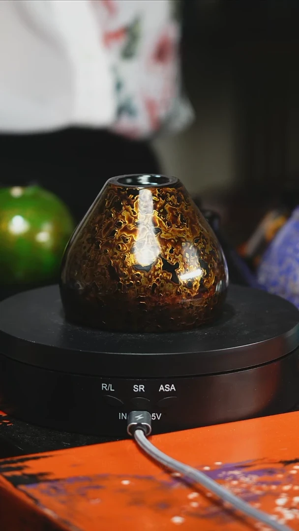 大漆杯子黑金色1
