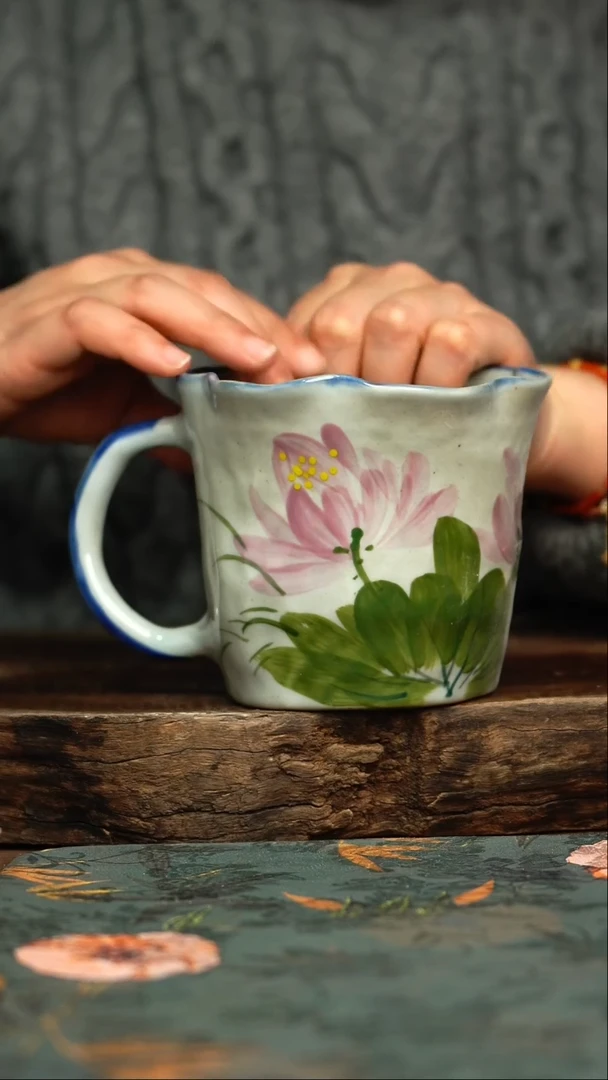 【闪购商品】杯釉下彩手工手绘同款陶器