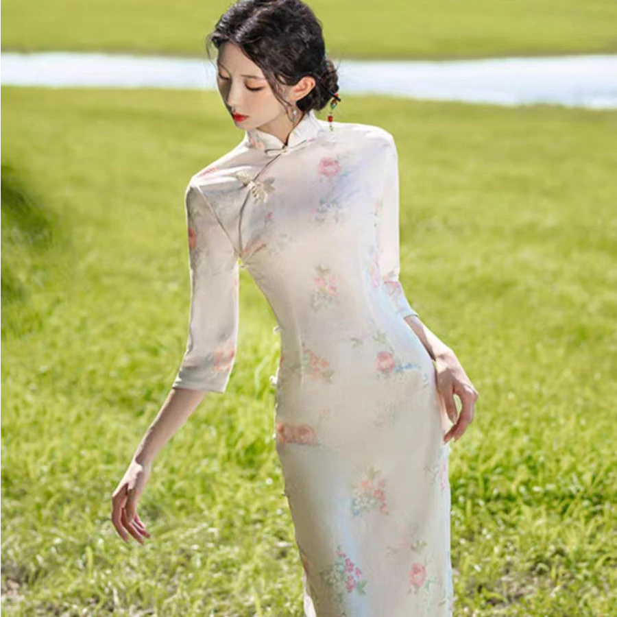 恬子梦 T712 春夏新款 笑红尘 裙长120  女士旗袍