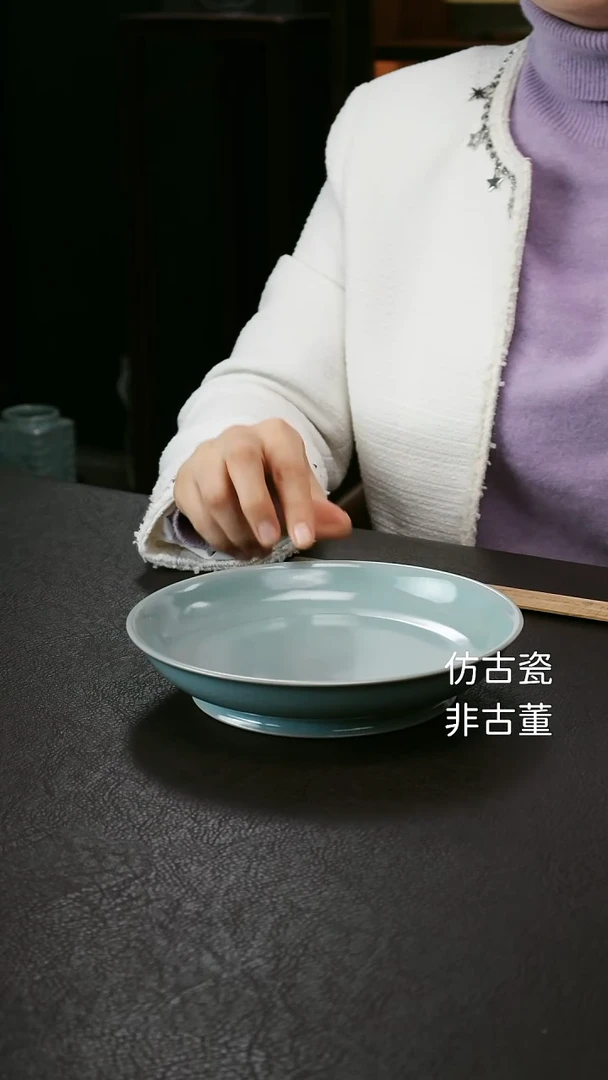 其他天青釉卷足汝窑盘21