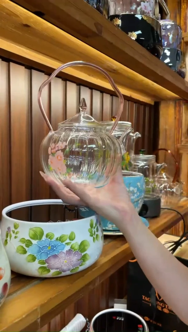 手工艺品玻璃九河金狮通运壶粉把桃花瓜楞
