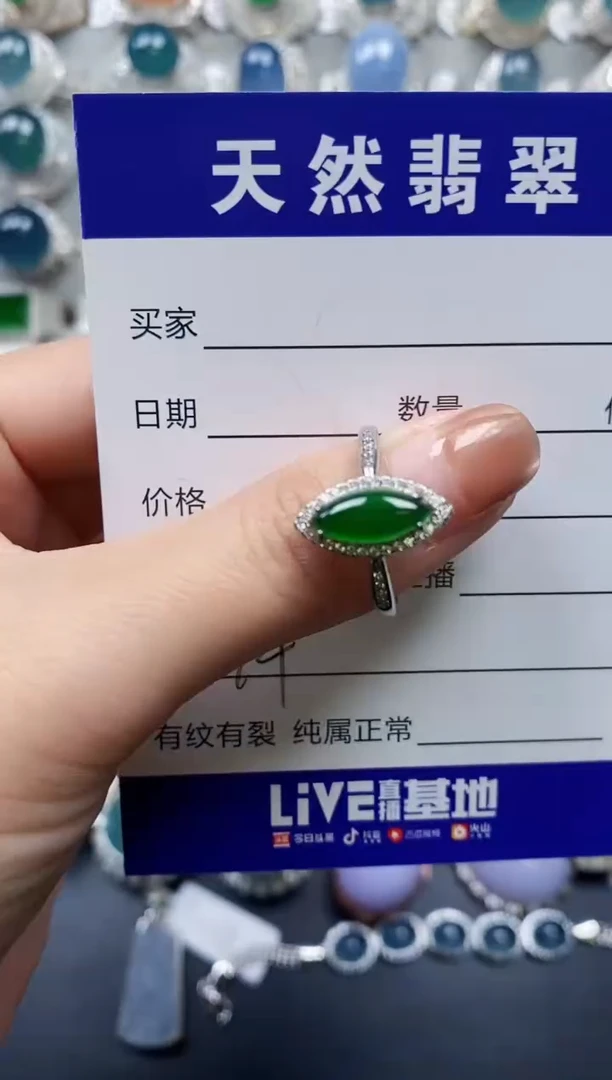 【闪购商品】翡翠戒指银S925镶嵌0074