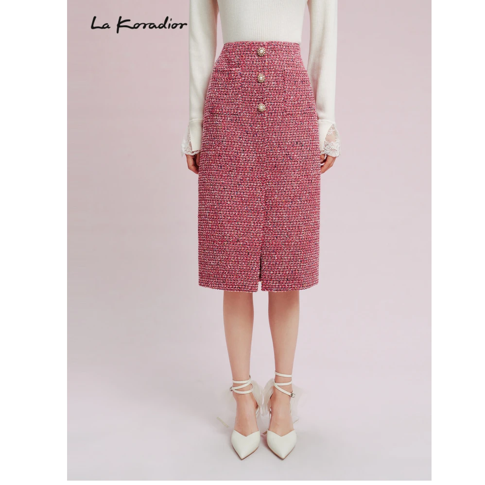 【婷婷专属】La Koradior拉珂蒂法式香风半身裙高腰裙包臀a字裙女
