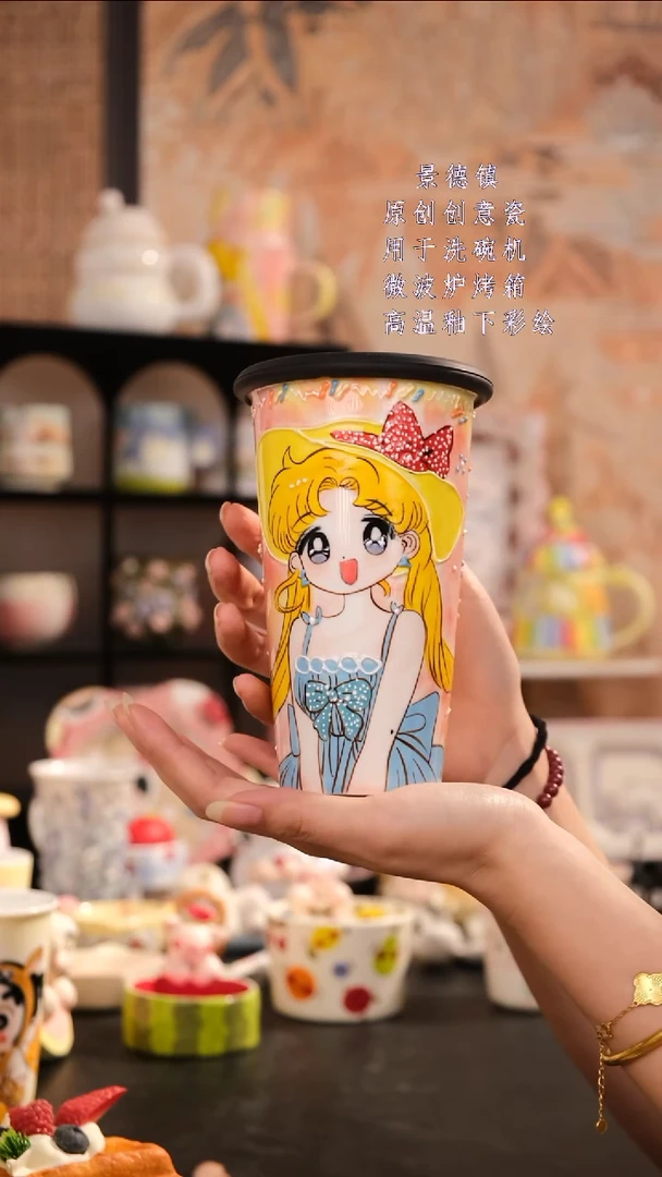 摆件景德镇手工手绘设计师款