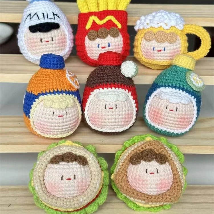 DIY创意手工针织团子玩偶毛线针钩摆件可爱潮玩挂挂摆件饰品