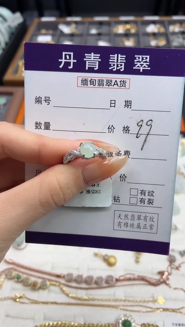 颈饰银S925镶嵌翡翠1111