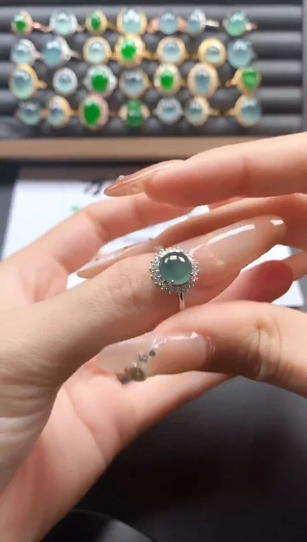银S925镶嵌戒指翡翠51151
