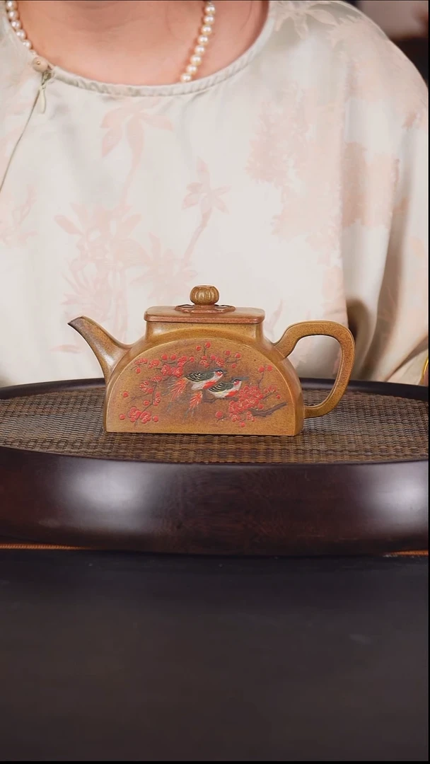 茶壶紫砂王洪君 喜上眉梢32 龙脊金砂 330毫升