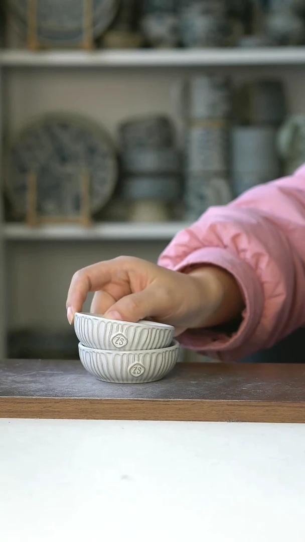 陶瓷出荷兰zs手作巴洛克蘸料碟7.5cm@7-10@