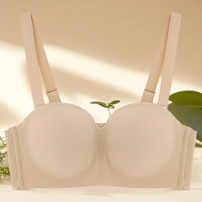 依曼丽夏日必备超强防滑无肩带内衣稳固上托透气一件多穿抹胸文胸