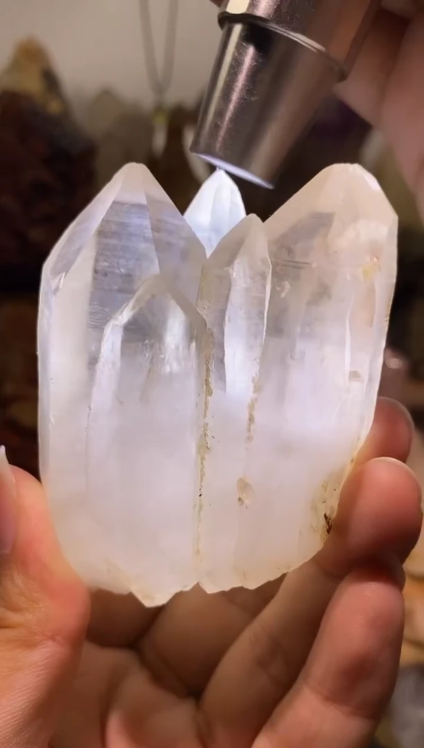 水晶珠宝半成品未镶嵌52号白水晶簇