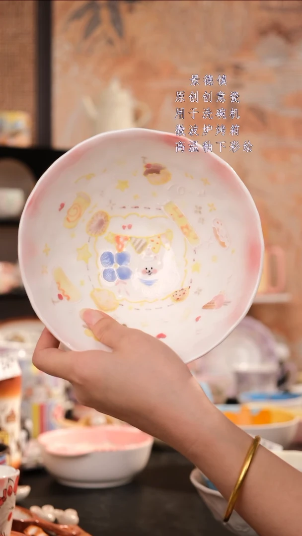 摆件景德镇手工手绘设计师款