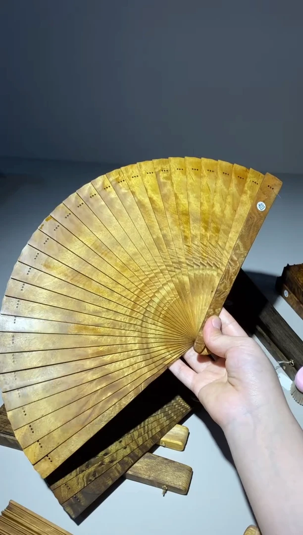金丝楠21cm金丝楠木小叶桢楠扇403