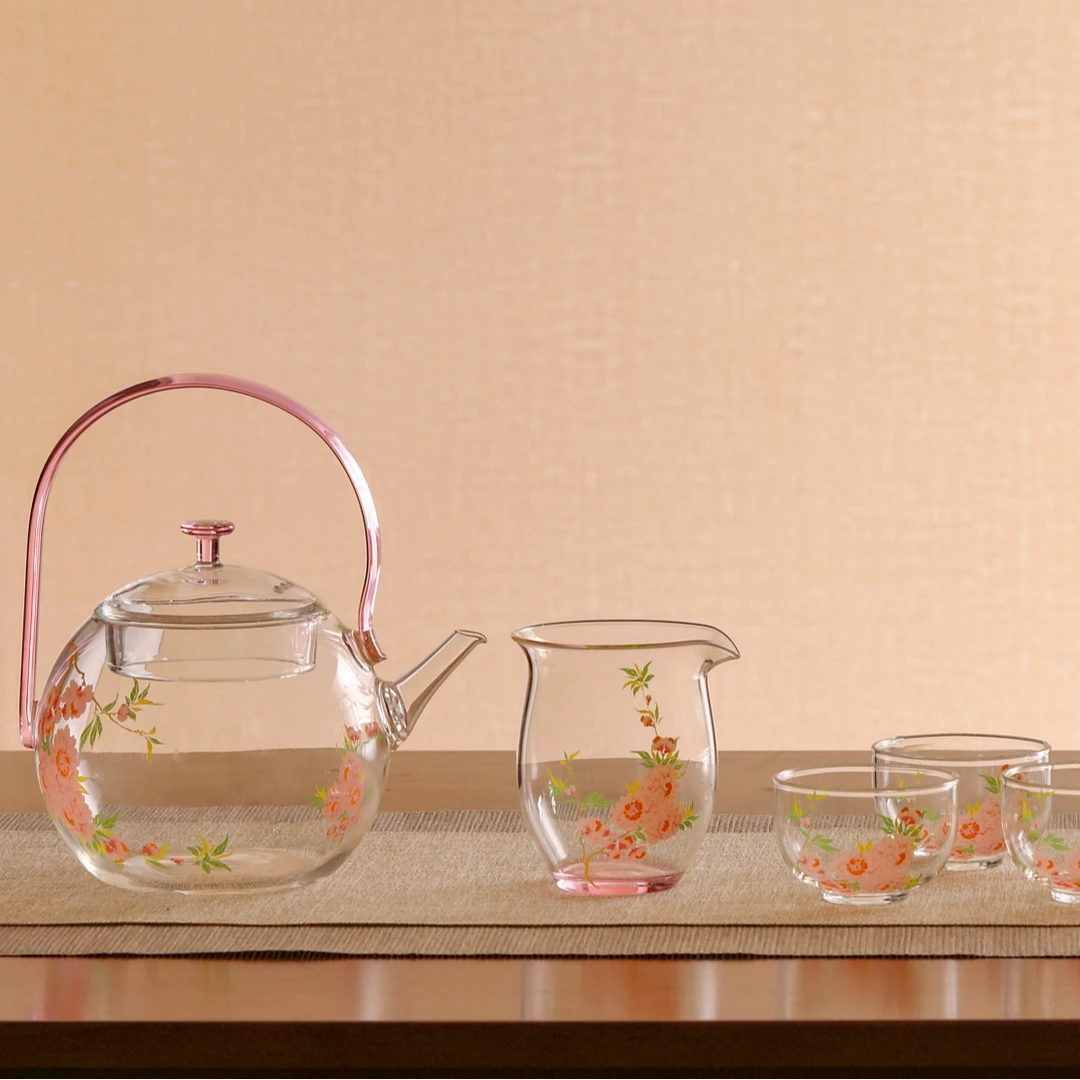 高端桃花功夫茶具套装