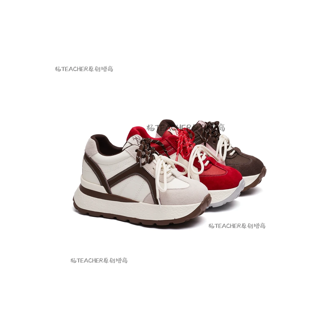 杨TEACHER【运动跑步鞋】平增高8.5CM 休闲厚底小个子女鞋r056-31