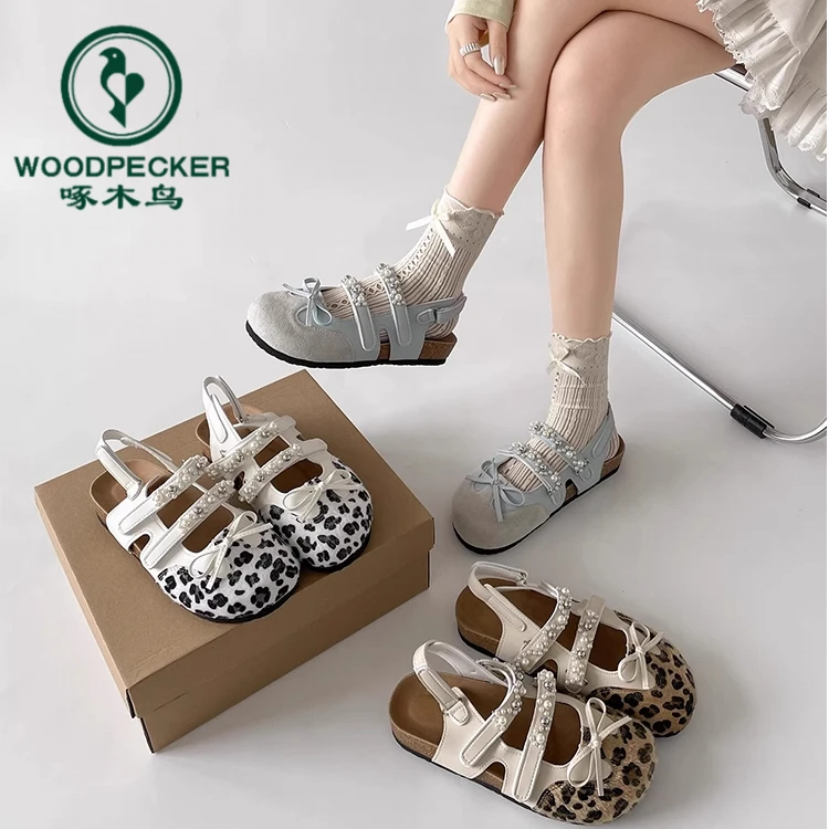 啄木鸟复古厚底增高包头凉鞋女款2025新款夏季高级感半拖勃肯鞋