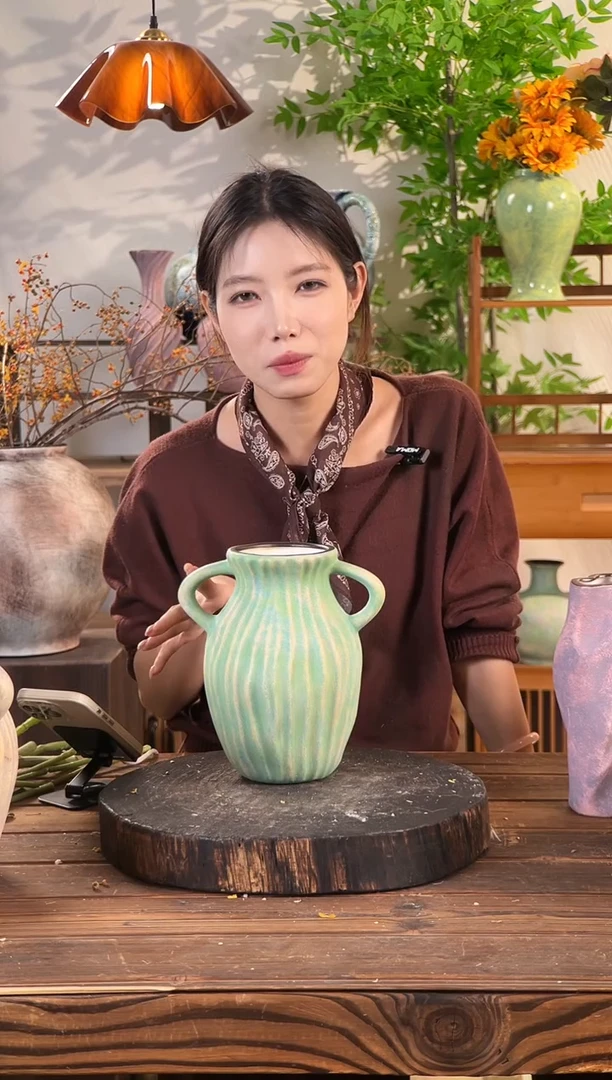 睡莲双耳大号花瓶