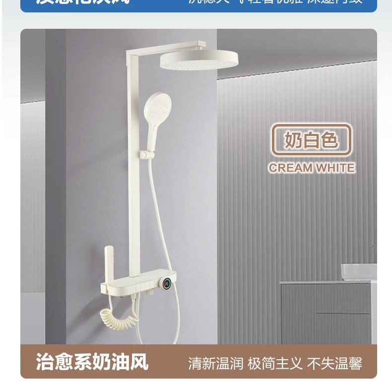Vanward/万和钢琴按键大置物台多功能背喷按摩冷热59精铜淋浴花洒