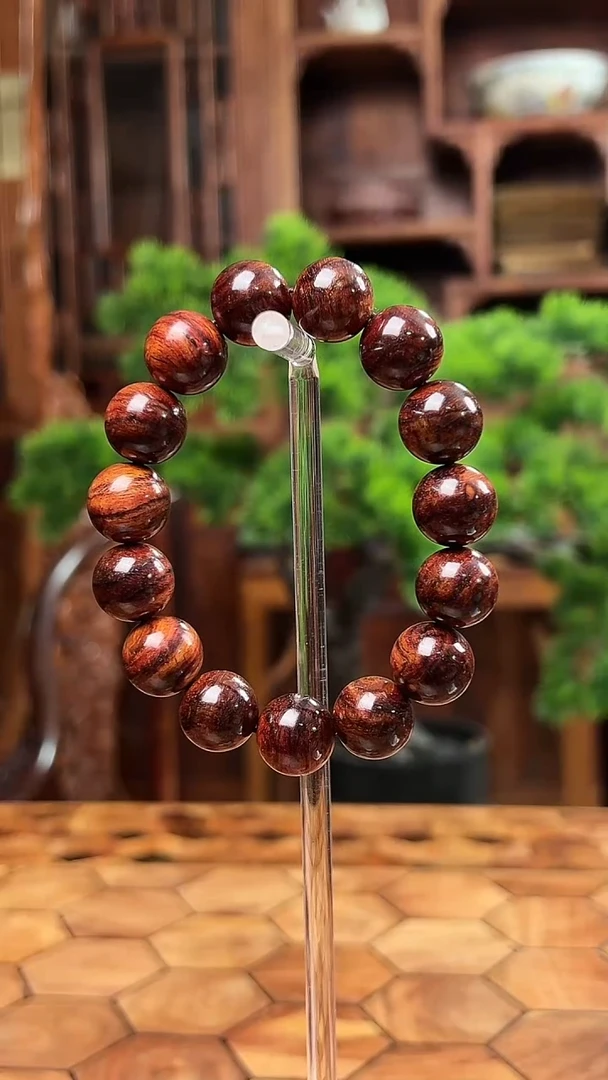 手串/手链黄花梨/降香黄檀保真海黄1.5 山水纹油梨料