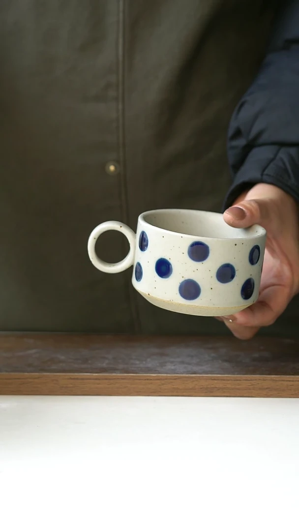 【闪购商品】陶瓷粗陶蓝宝石200ml咖啡杯@4-2@