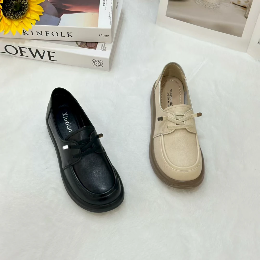 A9528女款秋季时尚休闲百搭软底圆头防滑耐磨防臭英伦风乐福鞋