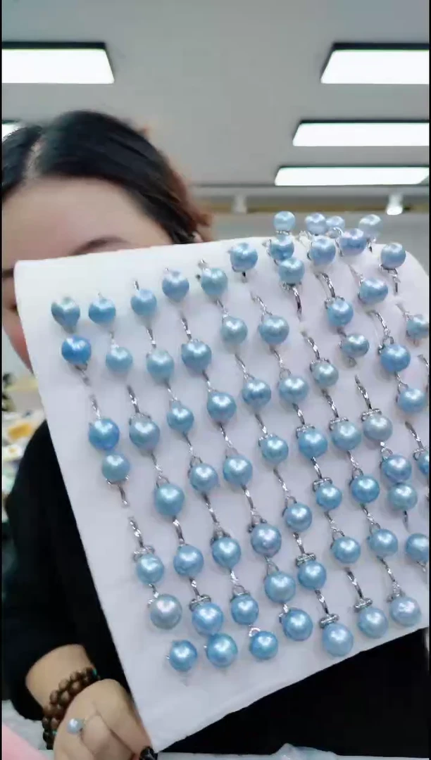 【闪购商品】淡水珍珠戒指合金0252 蓝雪戒指微瑕