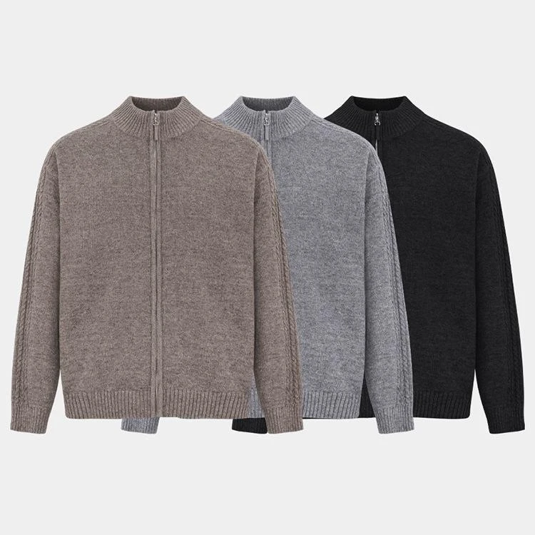 纯色半高领秋冬毛衣针织衫休闲高领针织长袖开衫时尚