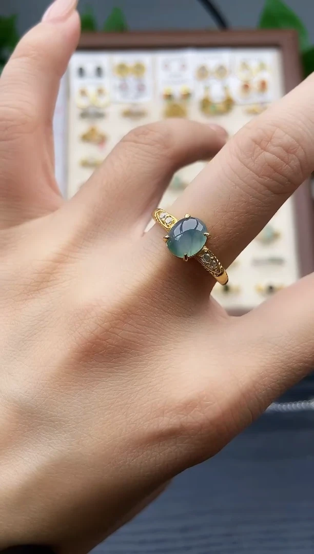 银S925镶嵌戒指翡翠12