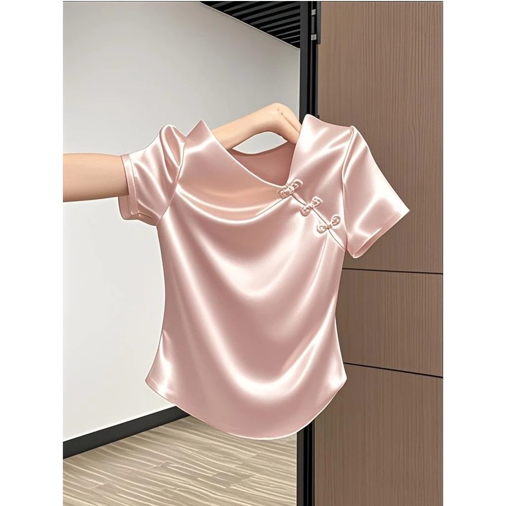 2025夏季新款洋气时尚别致气质百搭显瘦上衣设计感小众减龄T恤女