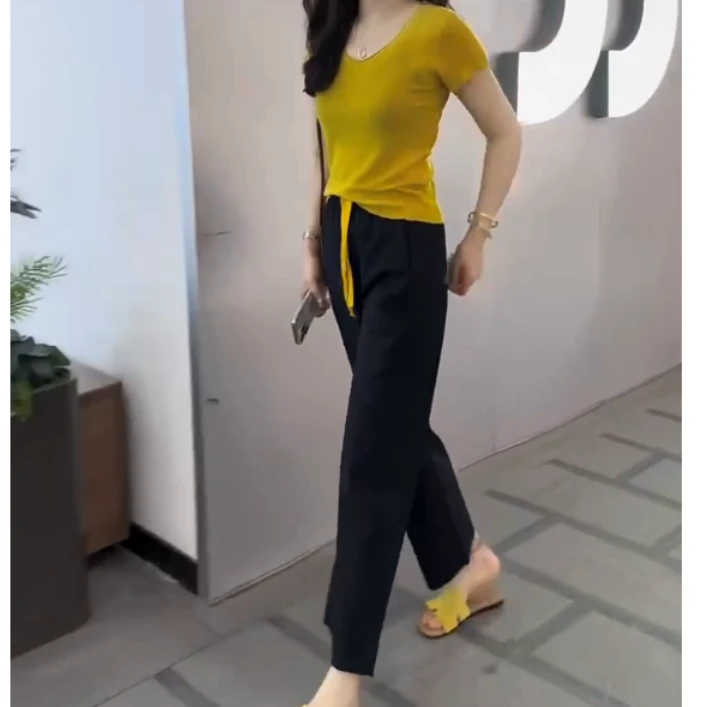 2025夏季新款网红同款洋气减龄气时尚上衣裤子女甜210