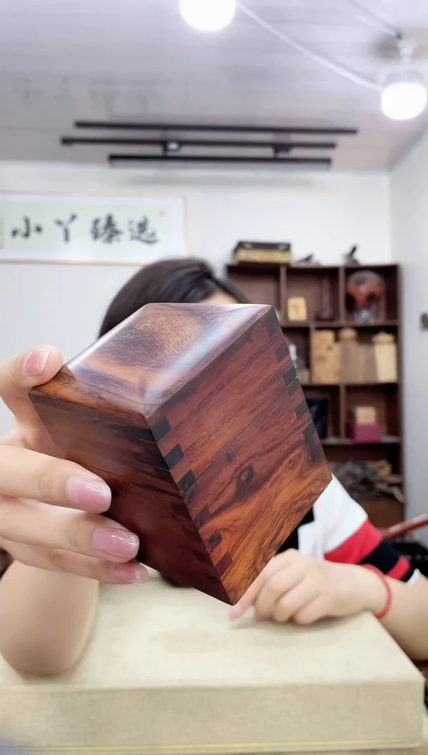 乌木类端景台228大红酸枝盒子木木木