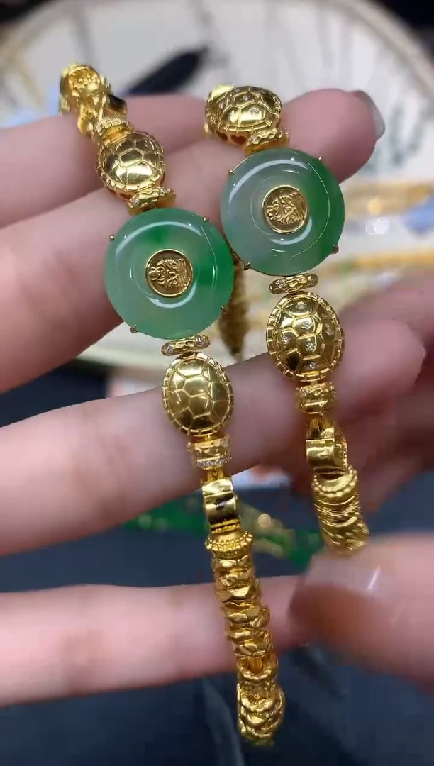 18K金镶嵌手链翡翠手链多样性发货一件A218|13800