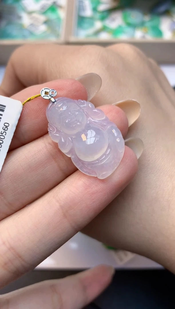 颈饰18K金镶嵌翡翠天然A货翡翠百元以上9元证书费自理